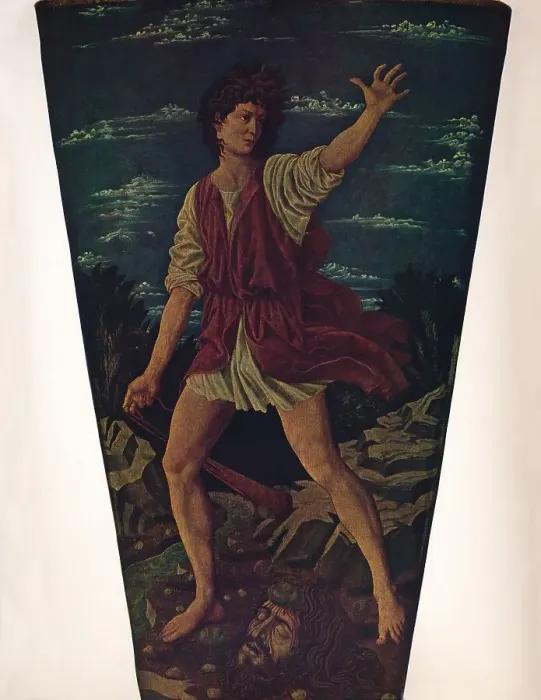 Framed Print : The Youthful David, c1450. Artist: Andrea del Castagno Framed Print : The Youthful David, c1450. Artist: Andrea del Castagno