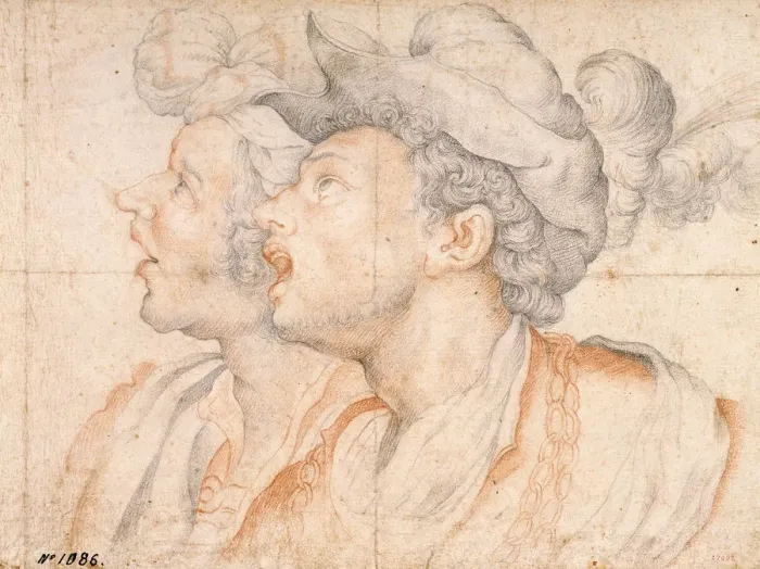 Framed Print : Two Youths Heads, ca 1590. Artist: Procaccini, Camillo (1561-1629) Framed Print : Two Youths Heads, ca 1590. Artist: Procaccini, Camillo (1561-1629)