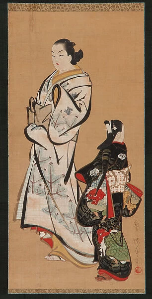 Yujo and a girl (kamuro), Edo period, 1615-1868. Creator: Unknown