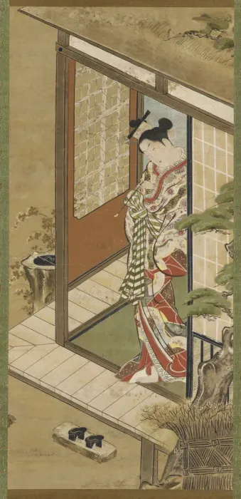 Framed Print : A yujo with a pipe, Edo period, 18th century. Creator: Unknown Framed Print : A yujo with a pipe, Edo period, 18th century. Creator: Unknown