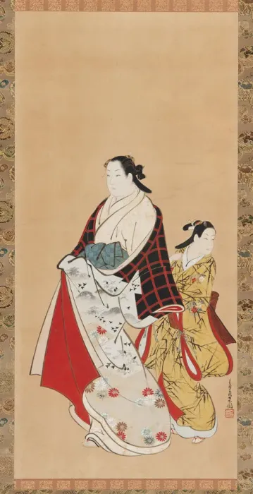 Framed Print : Yujo and her understudy (kamuro), 18th century. Creator: Miyagawa Choshun Framed Print : Yujo and her understudy (kamuro), 18th century. Creator: Miyagawa Choshun