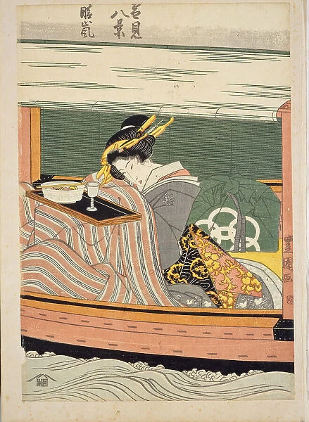 From Yukimi hakkei (Eight snowy scenes), 1820-1830. Creator: Toyokuni II, Utagawa (1777-1835)