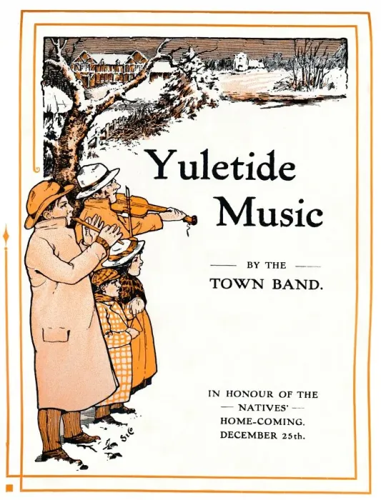 Framed Print : Yuletide Music by the Town Band, 1910 Framed Print : Yuletide Music by the Town Band, 1910
