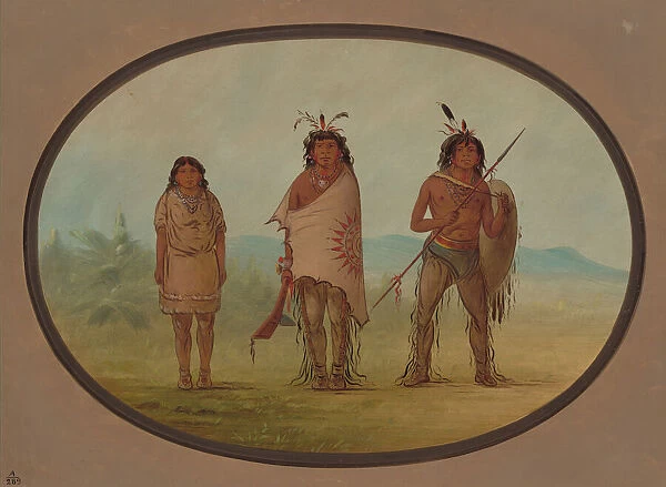 A Yuma Chief, His Daughter, and a Warrior, 1855 / 1869. Creator: George Catlin