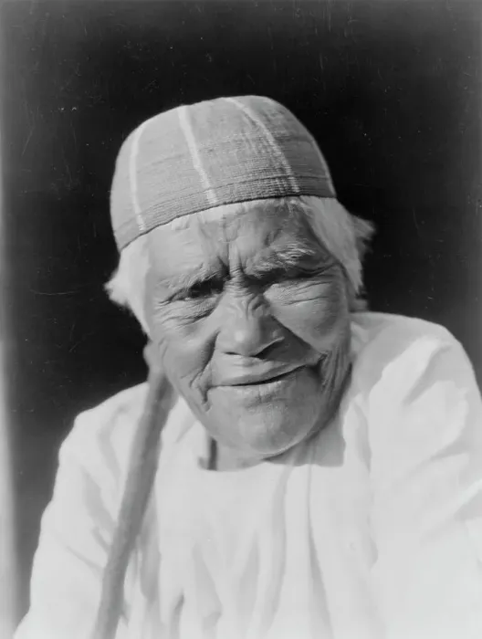Framed Print : A Yurok widow, c1923. Creator: Edward Sheriff Curtis Framed Print : A Yurok widow, c1923. Creator: Edward Sheriff Curtis