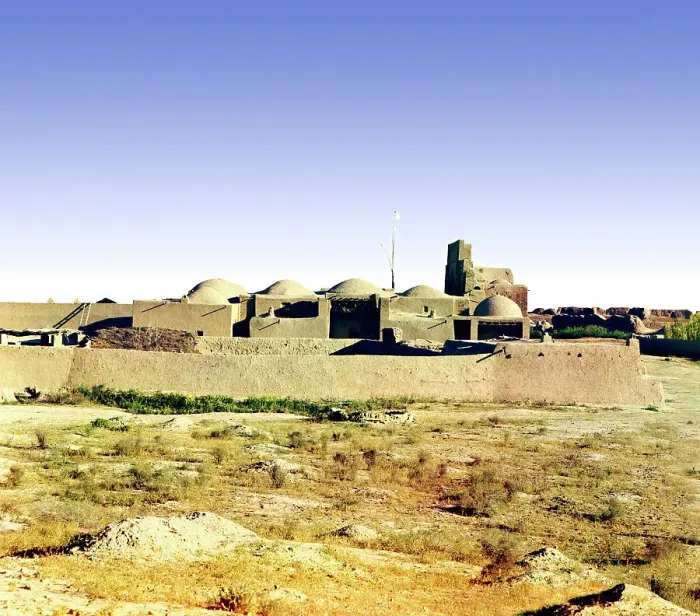 Framed Print : Yusuf Hamadani mosque and mausoleum, ancient Merv, Turkmenistan, between 1905 and 1915. Creator: Sergey Mikhaylovich Prokudin-Gorsky Framed Print : Yusuf Hamadani mosque and mausoleum, ancient Merv, Turkmenistan, between 1905 and 1915. Creator: Sergey Mikhaylovich Prokudin-Gorsky