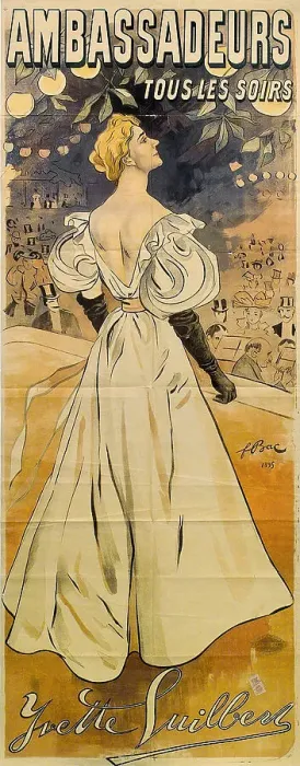 Framed Print : Yvette Guilbert. Ambassadeurs tous les soirs (Poster), 1895. Artist: Bac, Ferdinand (1859-1952) Framed Print : Yvette Guilbert. Ambassadeurs tous les soirs (Poster), 1895. Artist: Bac, Ferdinand (1859-1952)