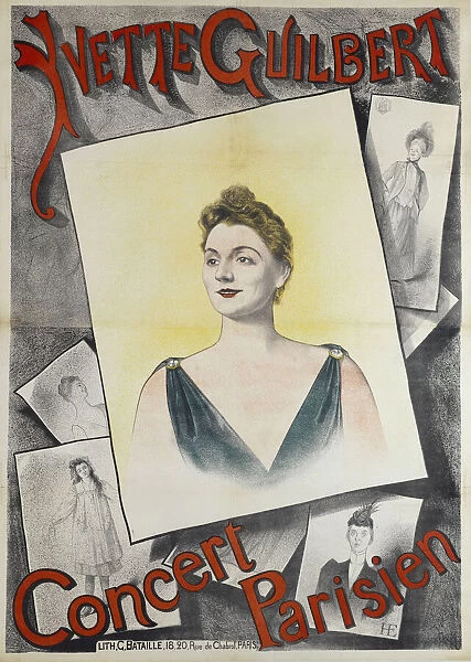 Yvette Guilbert Concert Parisien, 1890. Creator: Honer, Edmond Marie (active Early 19th century)