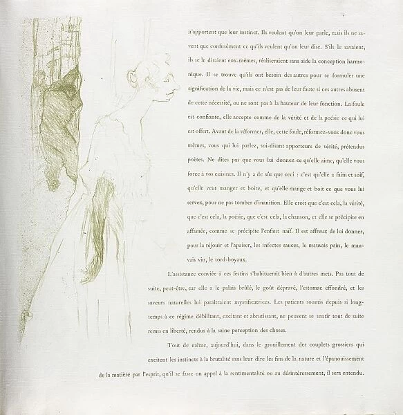 Yvette Guilbert-French Series: No. 11, 1894. Creator: Henri de Toulouse-Lautrec (French