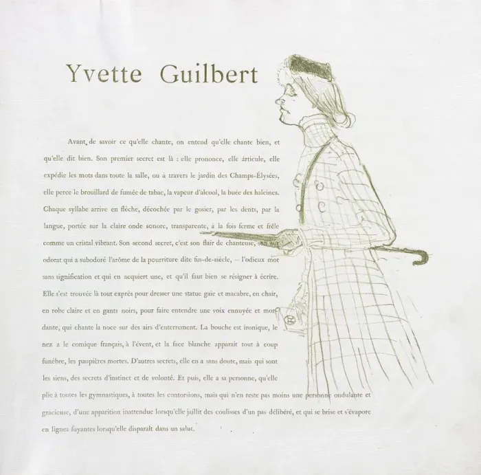 Framed Print : Yvette Guilbert-French Series: No. 1, 1894. Creator: Henri de Toulouse-Lautrec (French, 1864-1901) Framed Print : Yvette Guilbert-French Series: No. 1, 1894. Creator: Henri de Toulouse-Lautrec (French, 1864-1901)