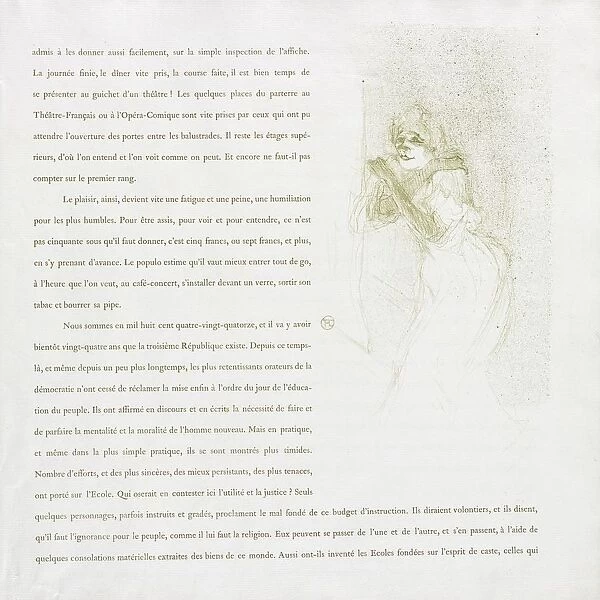 Yvette Guilbert-French Series: No. 5, 1894. Creator: Henri de Toulouse-Lautrec (French, 1864-1901)