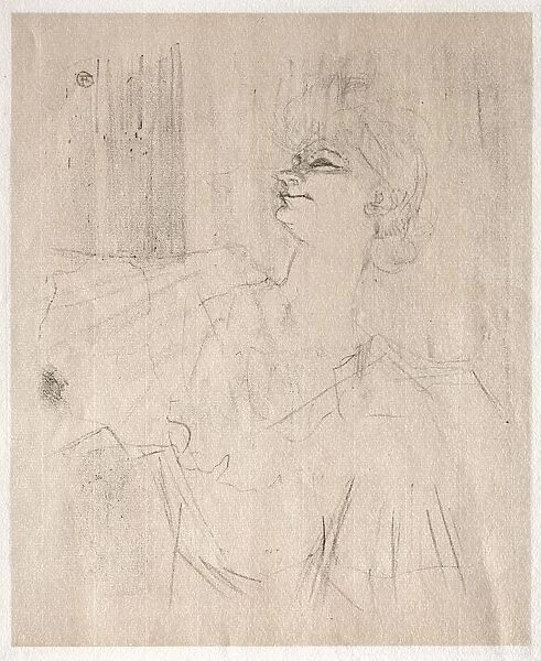Yvette Guilbert: a Menilmontant, de Bruant, 1898. Creator: Henri de Toulouse-Lautrec