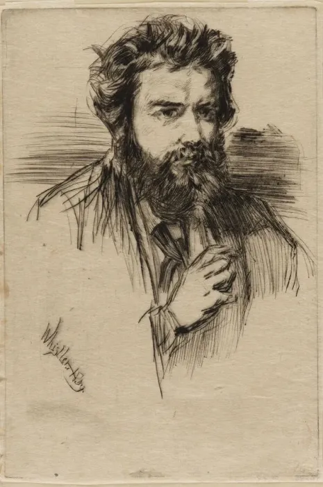 Framed Print : Z. Astruc, Editor of L Artiste, 1859. Creator: James Abbott McNeill Whistler