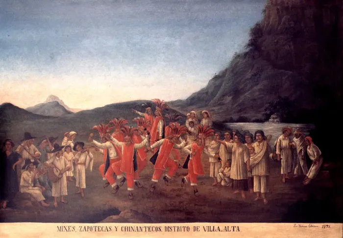 Framed Print : Zapotec Indians dancing Framed Print : Zapotec Indians dancing