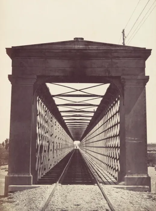 Framed Print : Zaragoza a Pamplona y Barcelona - Puente de Zuera, ca. 1867. Creator: Juan Laurent Framed Print : Zaragoza a Pamplona y Barcelona - Puente de Zuera, ca. 1867. Creator: Juan Laurent