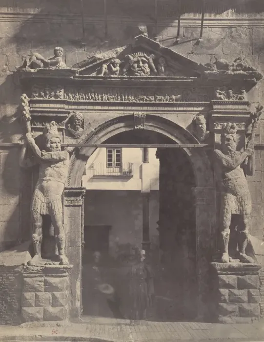 Framed Print : Zaragoza: Porta de los Gigantes, 1860. Creator: Charles Clifford
