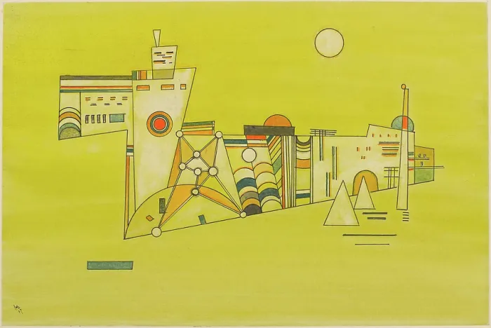 Framed Print : Zartes Gelb (Tender Yellow), 1927. Creator: Kandinsky, Wassily Vasilyevich (1866-1944) Framed Print : Zartes Gelb (Tender Yellow), 1927. Creator: Kandinsky, Wassily Vasilyevich (1866-1944)