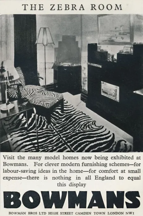 Framed Print : The Zebra Room - Bowmans, 1933 Framed Print : The Zebra Room - Bowmans, 1933