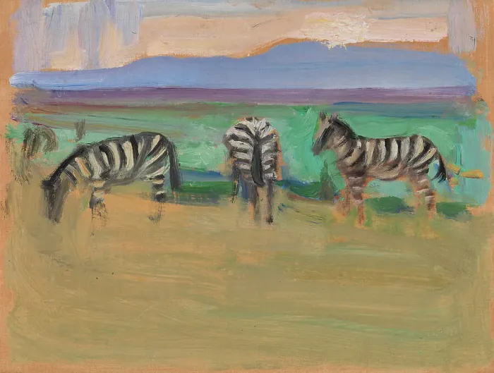 Framed Print : Zebras, 1909. Creator: Akseli Gallen-Kallela Framed Print : Zebras, 1909. Creator: Akseli Gallen-Kallela