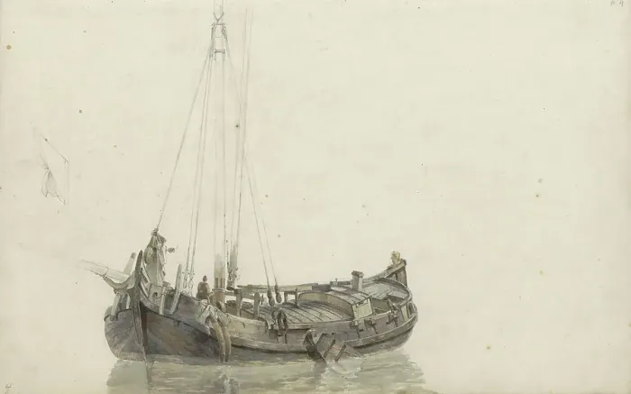 Framed Print : Zeeland sailing boat, 1797-1838. Creator: Johannes Christiaan Schotel Framed Print : Zeeland sailing boat, 1797-1838. Creator: Johannes Christiaan Schotel