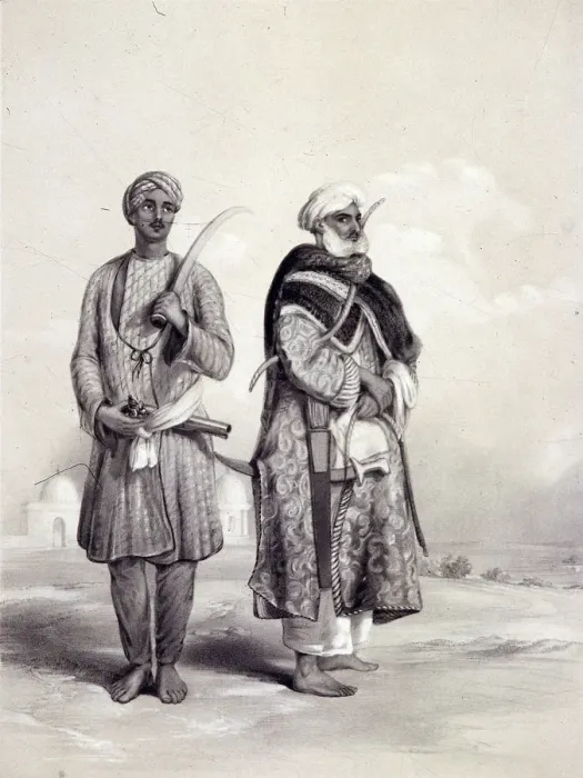 Framed Print : A Zemindar and a Puthan, 1844. Artist: Lowes Dickinson Framed Print : A Zemindar and a Puthan, 1844. Artist: Lowes Dickinson