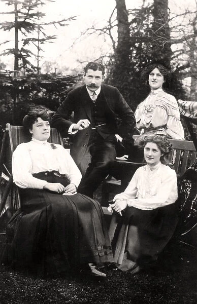 Zena (1887-1975) and Phyllis Dare (1890-1975), English actresses, with their parents, 1906. Artist: Foulsham and Banfield