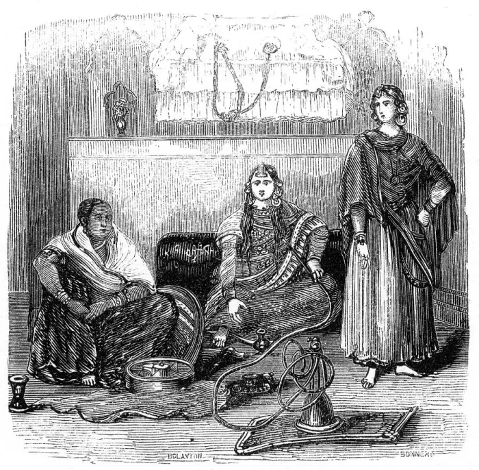 Framed Print : The Zenana, 1847. Artist: Bonner Framed Print : The Zenana, 1847. Artist: Bonner