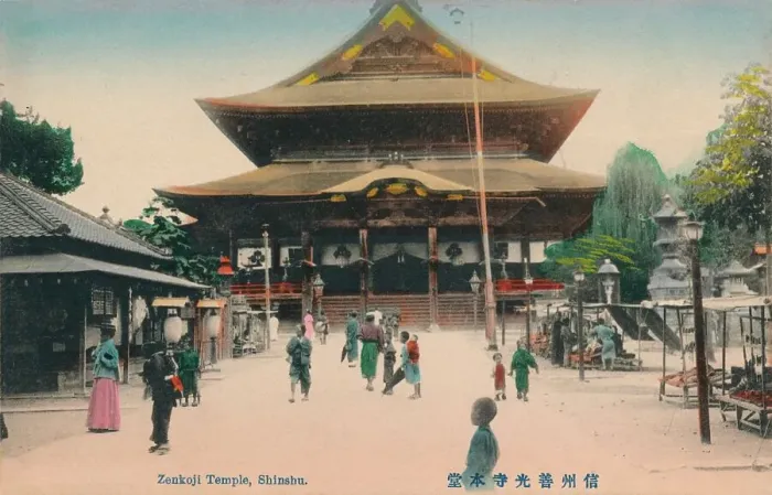 Framed Print : Zenkoji Temple, Shinshu, c1900 Framed Print : Zenkoji Temple, Shinshu, c1900