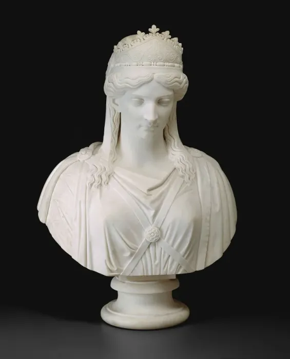 Framed Print : Zenobia, Queen of Palmyra, modeled c. 1859; carved after 1859