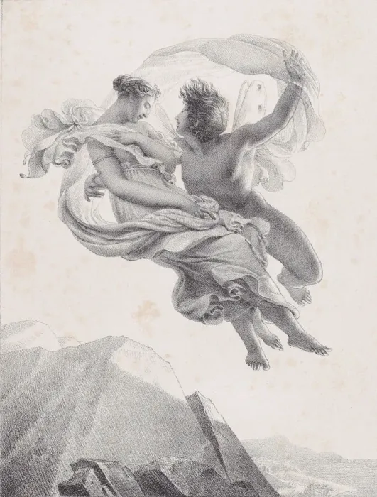 Framed Print : Zephyr and Psyche (Zepir et Psyche), 1820-23. Creator Framed Print : Zephyr and Psyche (Zepir et Psyche), 1820-23. Creator
