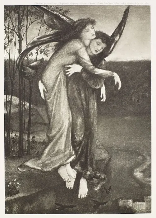 Framed Print : Zephyrus and Psyche, c1864, (1900). Creator: Unknown Framed Print : Zephyrus and Psyche, c1864, (1900). Creator: Unknown