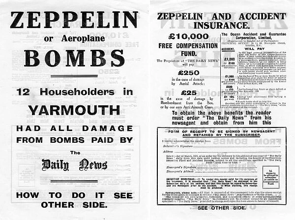Zeppelin and accident insurance advertisement, 1910