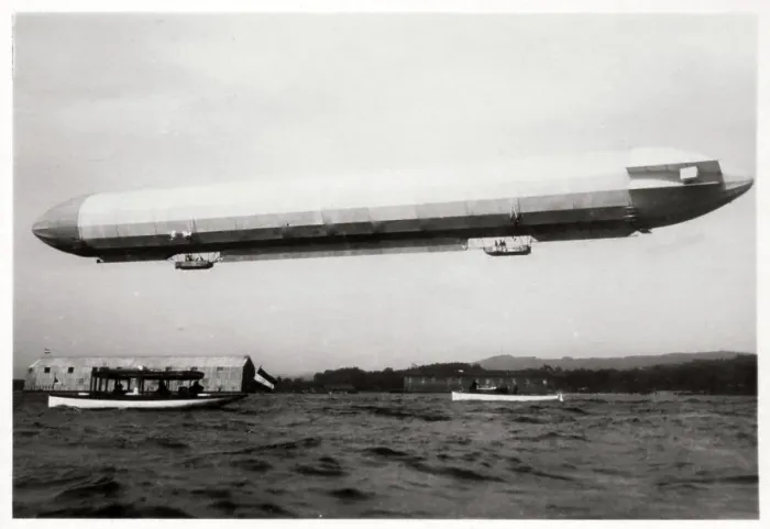 Framed Print : Zeppelin LZ3 airborne, Germany, c1906-1908 (1933) Framed Print : Zeppelin LZ3 airborne, Germany, c1906-1908 (1933)