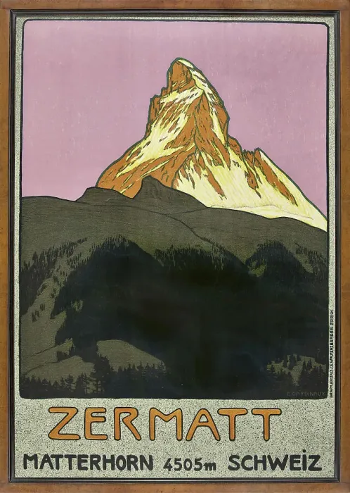 Framed Print : Zermatt, 1908. Creator: Cardinaux, Emil (1877-1936) Framed Print : Zermatt, 1908. Creator: Cardinaux, Emil (1877-1936)