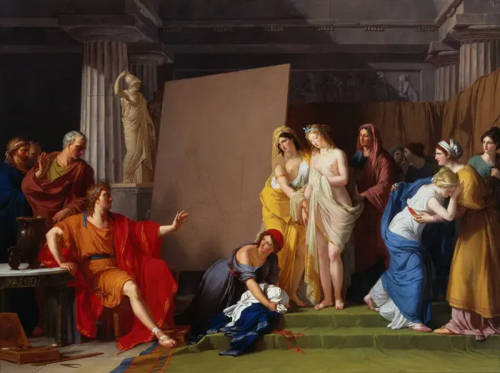 Framed Print : Zeuxis choosing his models for the image of Helen from among the girls of Croton, c. 1790 Framed Print : Zeuxis choosing his models for the image of Helen from among the girls of Croton, c. 1790