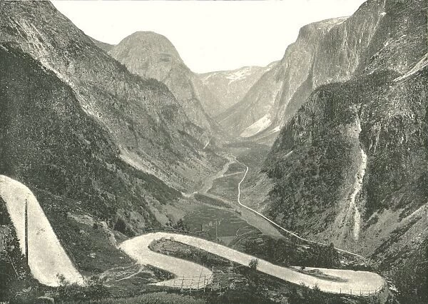 The Zig-Zag road and Waterfalls, Stalheim, Norway, 1895. Creator: Poulton & Co