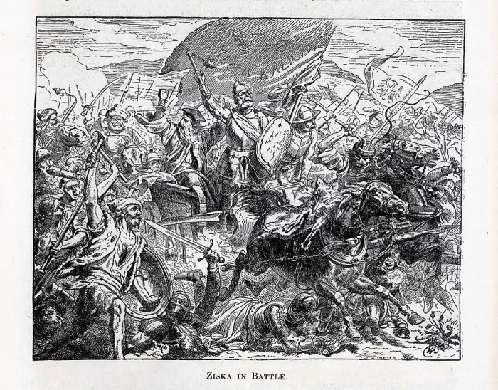 Framed Print : Ziska in Battle, 1882. Artist: Anonymous Framed Print : Ziska in Battle, 1882. Artist: Anonymous