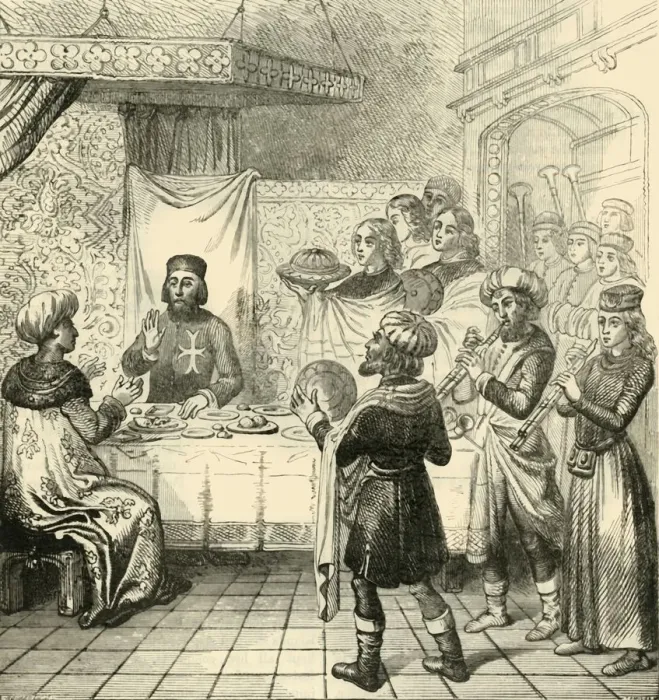 Framed Print : Zizim Dining with the Grand Master of Rhodes, 1890. Creator: Unknown Framed Print : Zizim Dining with the Grand Master of Rhodes, 1890. Creator: Unknown