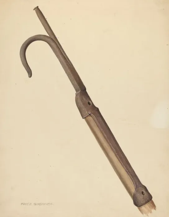 Framed Print : Zoar Apple Hook, c. 1937. Creator: Fritz Boehmer Framed Print : Zoar Apple Hook, c. 1937. Creator: Fritz Boehmer
