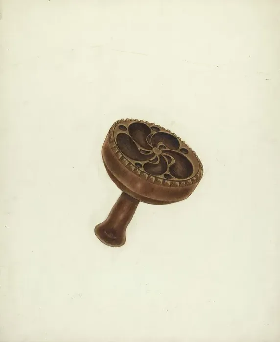 Framed Print : Zoar Butter Mold, c. 1939. Creator: John Wilkes
