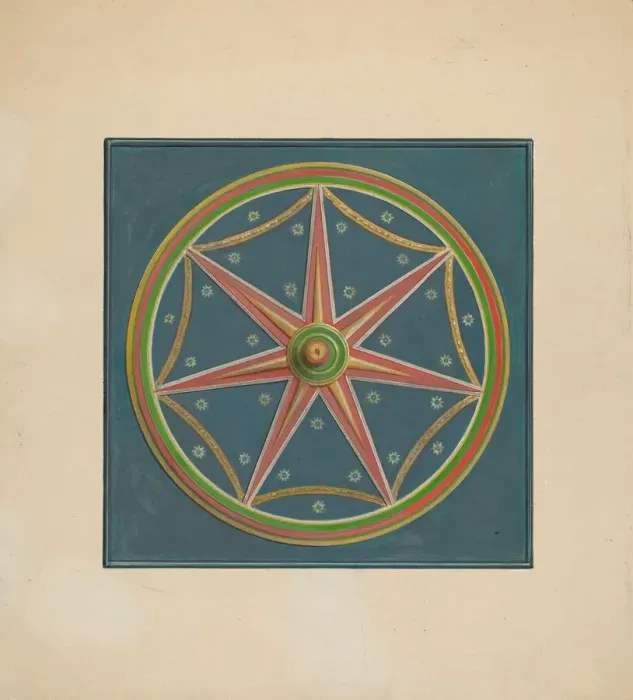 Framed Print : Zoar Ceiling Ornament, c. 1938. Creator: Fritz Boehmer Framed Print : Zoar Ceiling Ornament, c. 1938. Creator: Fritz Boehmer