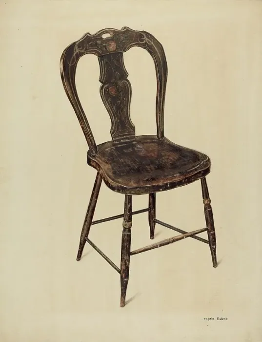 Framed Print : Zoar Chair, c. 1937. Creator: Angelo Bulone Framed Print : Zoar Chair, c. 1937. Creator: Angelo Bulone
