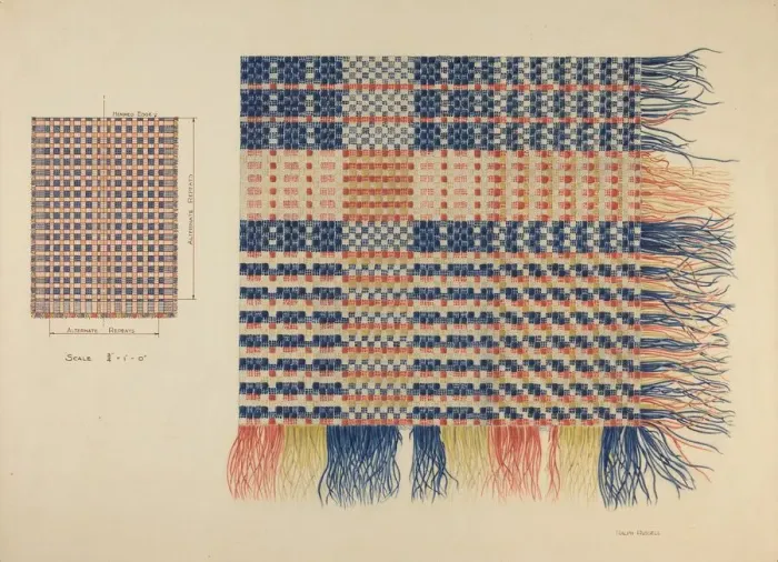 Framed Print : Zoar Coverlet, c. 1939. Creator: Ralph Russell Framed Print : Zoar Coverlet, c. 1939. Creator: Ralph Russell