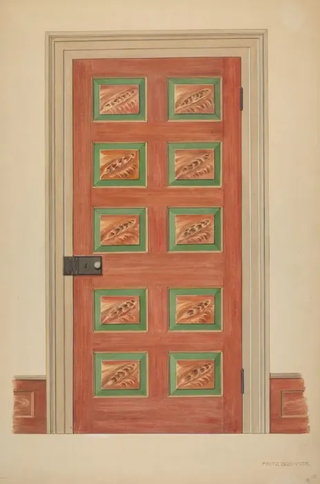 Framed Print : Zoar Door, c. 1938. Creator: Fritz Boehmer Framed Print : Zoar Door, c. 1938. Creator: Fritz Boehmer