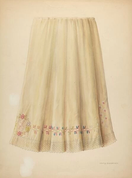 Zoar Embroidered Flannel Petticoat, c. 1938. Creator: Fritz Boehmer