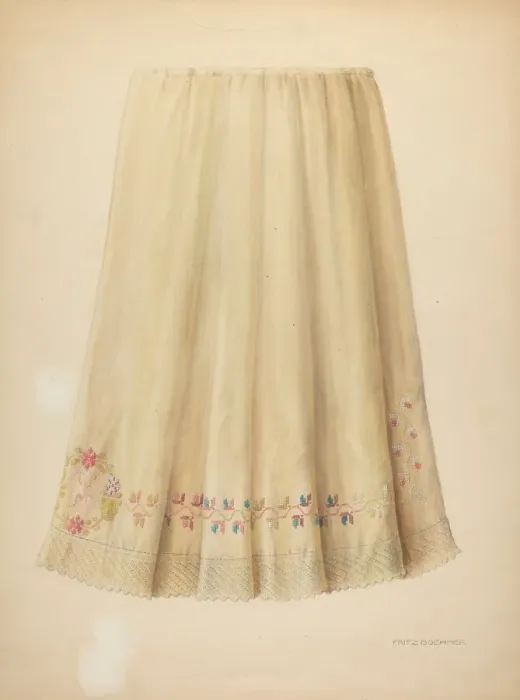 Framed Print : Zoar Embroidered Flannel Petticoat, c. 1938. Creator: Fritz Boehmer Framed Print : Zoar Embroidered Flannel Petticoat, c. 1938. Creator: Fritz Boehmer