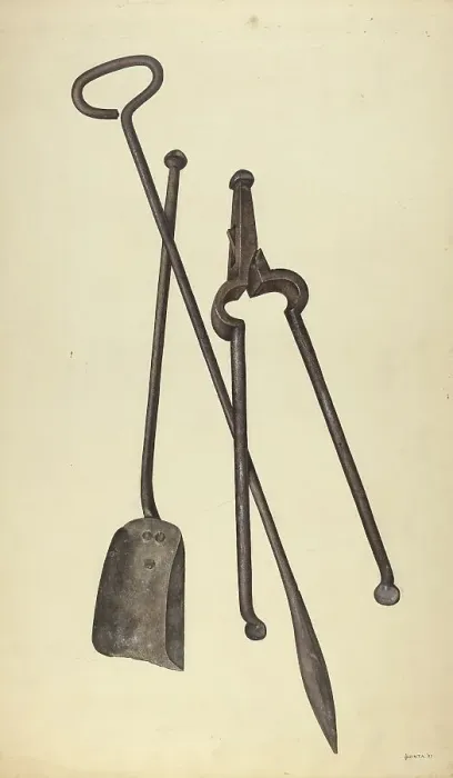 Framed Print : Zoar Fire Tongs, Poker and Shovel, 1937. Creator: Jerry Guinta Framed Print : Zoar Fire Tongs, Poker and Shovel, 1937. Creator: Jerry Guinta