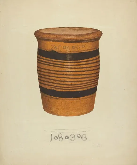 Framed Print : Zoar Flower Pot, c. 1937. Creator: Richard Barnett Framed Print : Zoar Flower Pot, c. 1937. Creator: Richard Barnett
