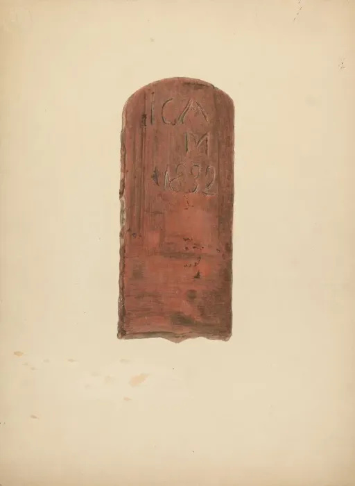Framed Print : Zoar Pottery Roof Tile, c. 1941. Creator: Ralph Russell Framed Print : Zoar Pottery Roof Tile, c. 1941. Creator: Ralph Russell
