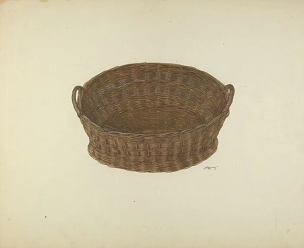 Zoar Sewing Basket, c. 1938. Creator: John Wilkes